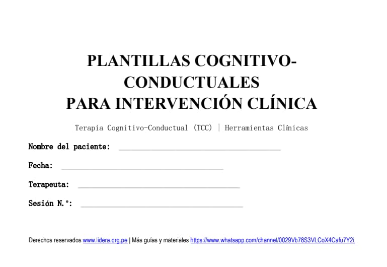 Plantillas de intervención TCC